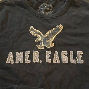American Eagle Outfitters Mens Black T-Shirt - XS Athletic Fit